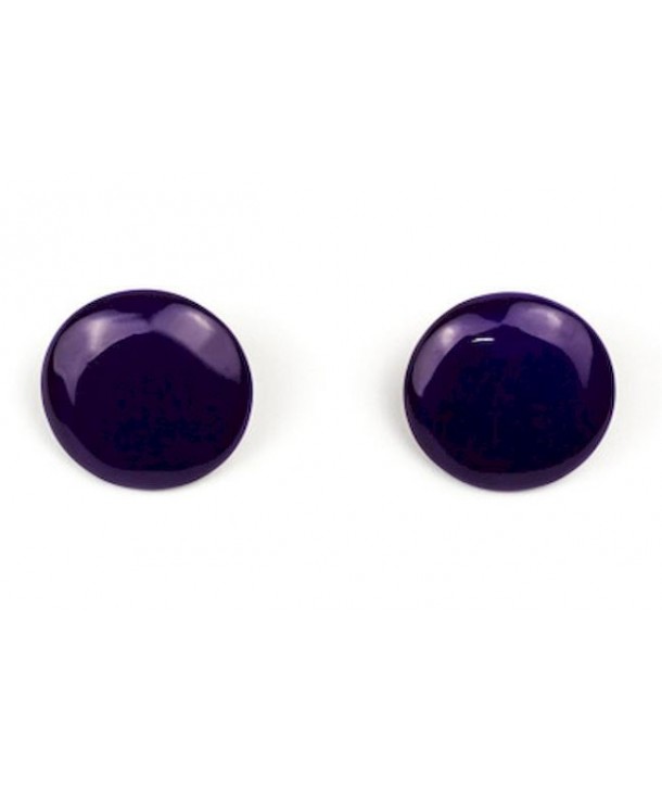 Mont" earrings in blond horn and purple lacquer"