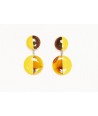 Full double disc earrings in hoof and yellow lacquer