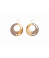 Cream coffee lacquered round earrings in hoof