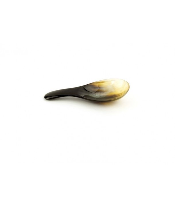 Set of 6 oval rice spoons in blond horn