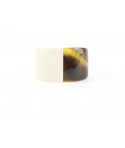 Wide ivory lacquered horn bracelet