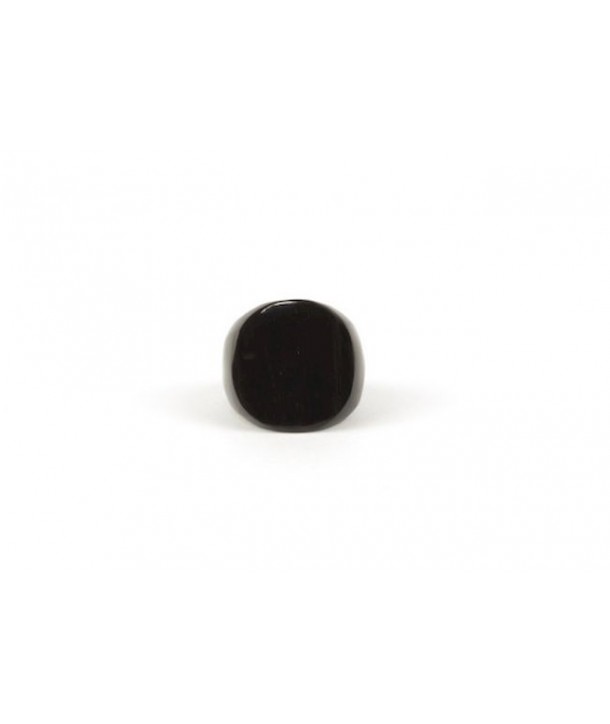 Bague ronde en corne noire unie