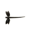 Dragonfly hairpick in plain black horn