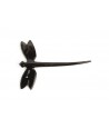 Dragonfly hairpick in plain black horn