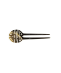 Double Long-life symbol hairpin in blond horn
