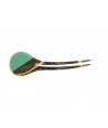 Emerald green lacquered double hairpin