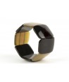 8 large piece articulated bracelet in black and blond horn