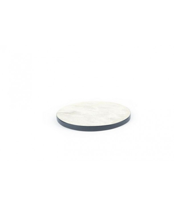 Set of 2 round lacquered edges bottle coasters in stone