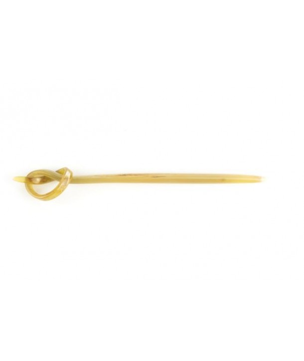 Knot-shaped hairpin in blond horn