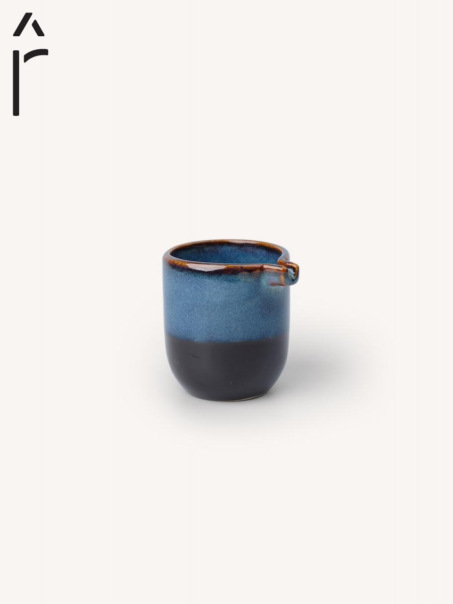 Set de 2 saucières Goutte en céramique émaillée jade brun clair