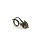 Set of 6 gingko napkin rings in plain black horn