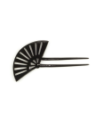 Offset Fan-shaped hairpin in plain black horn