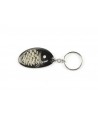 Fish key holder in plain black horn