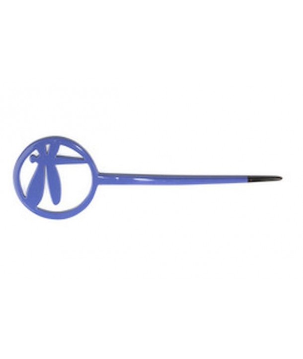 Indigo blue lacquered circled dragonfly hairpin