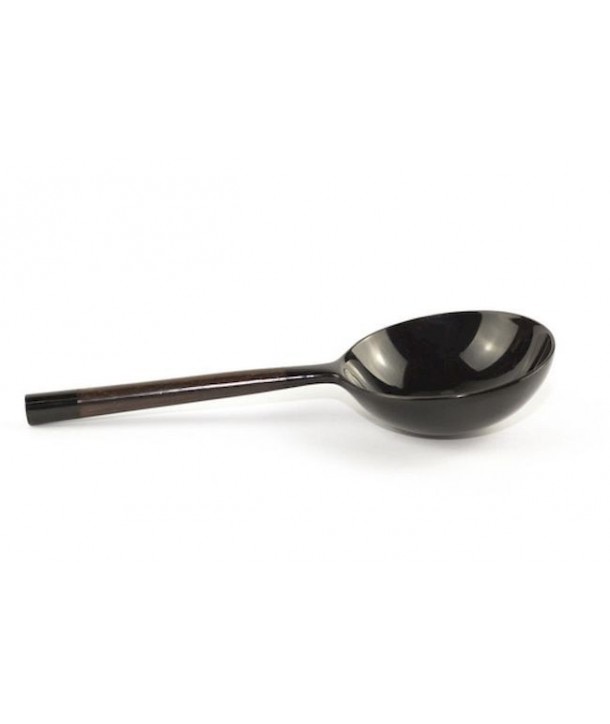 Black horn rice spoon with rosewood handle