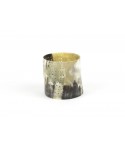 Large dotted candle holder marbled black and white horn