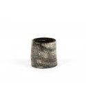 Medium size dotted candle holder marbled black and white horn