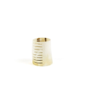 Medium size striped candle holder marbled blond horn