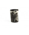 Very large striped candle holder marbled black and white horn