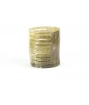 Very large striped candle holder marbled blond horn