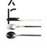 Set of 3 Baguette" small cutlery in marbled black horn"
