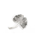 Broche gingko métal en métal argenté