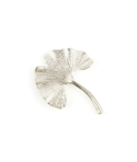 Petite broche gingko métal en métal argenté