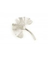 Small gingko brooch in silvery metal