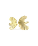 Inside-ward gingko bracelet in coppery brass