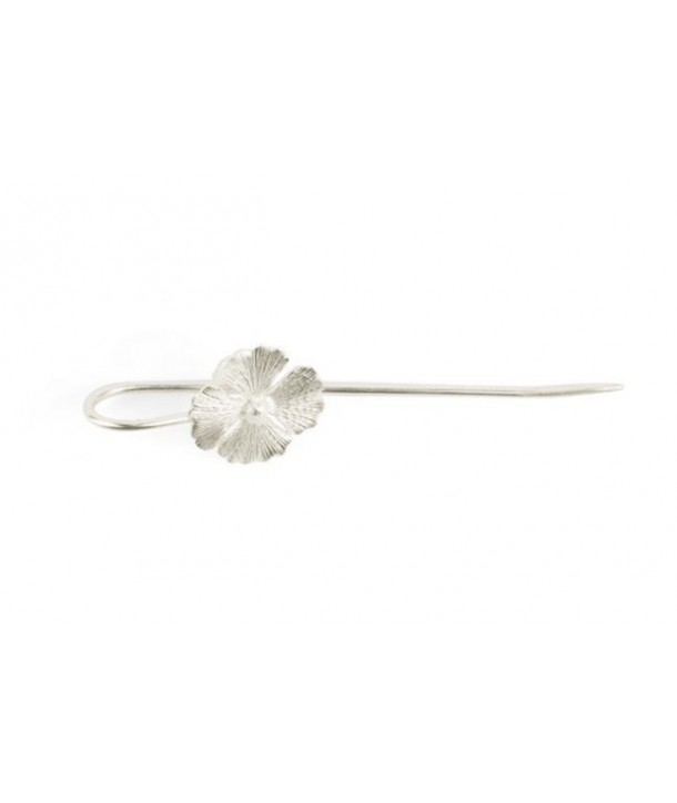 4-gingko hairpin in silvery metal