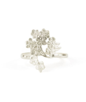 Cherrytree leaf bracelet in silvery metal