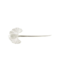 Pique à cheveux droit gingko métal en métal argenté