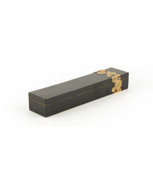 Bamboo pattern chopstick box in stone with black background