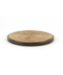 Set of 2 bamboo pattern bottle coasters in stone with black background