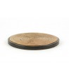 Set of 2 bamboo pattern bottle coasters in stone with black background