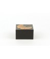 Boîte carrée motif gingko en pierre fond noir