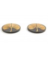 Set of 2 gingko bottle coasters in stone with black background