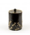 Boîte à  thé libellules en pierre fond noir