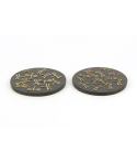 Set of 2 dragonflies bottle coasters in stone with black background