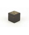 Wave pattern small cubic box in stone with black background