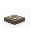 Carps pattern big square box in stone with black background