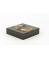 Carps pattern big square box in stone with black background