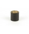 Rosette pattern pill box in stone with black background