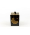 Gingko square tea box in stone with black background