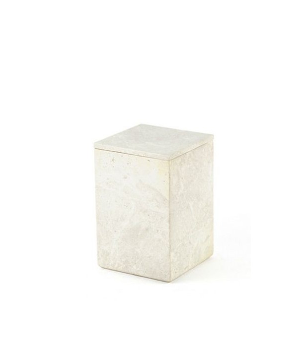 Large square box in stone with natural stone lid