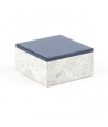 Medium size square box in stone with lacquered lid