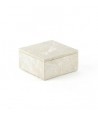 Medium size square box in stone with natural stone lid