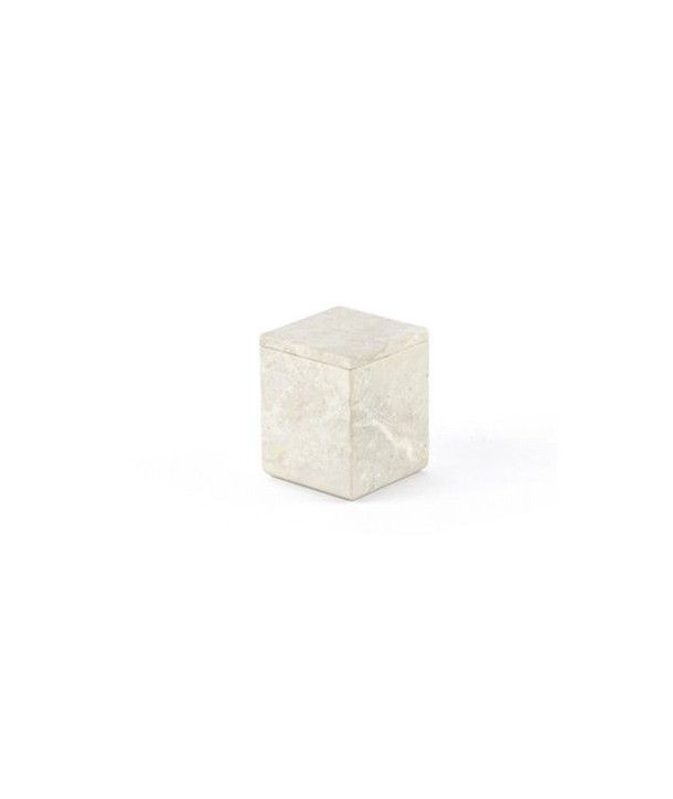 Small square box in stone with natural stone lid