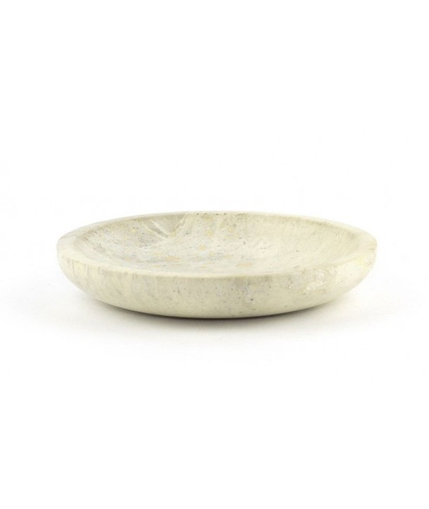 Large saucer with round edges in natural stone