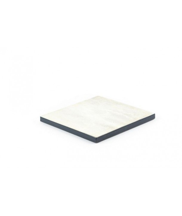 Set of 2 square lacquered edges bottle coasters in stone